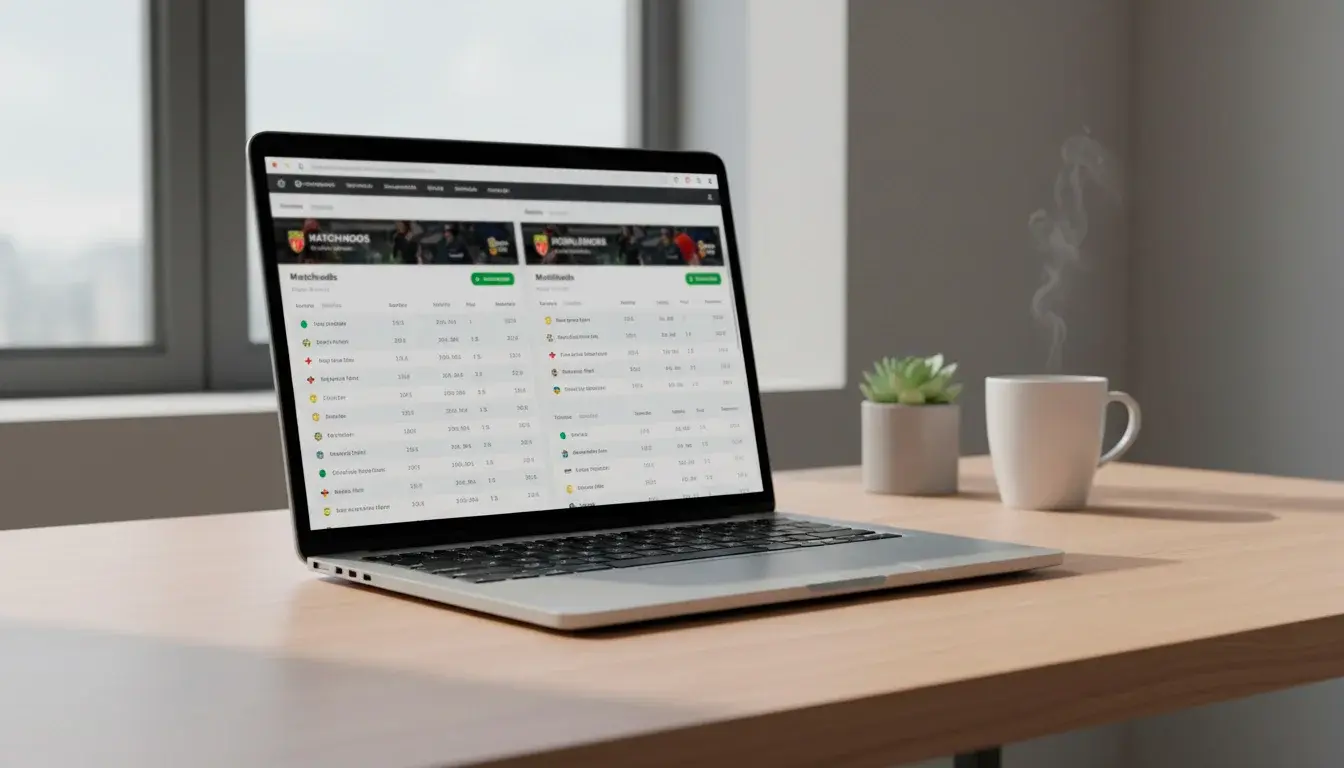 Två fönster sida vid sida på en laptop visar olika odds för samma fotbollsmatch