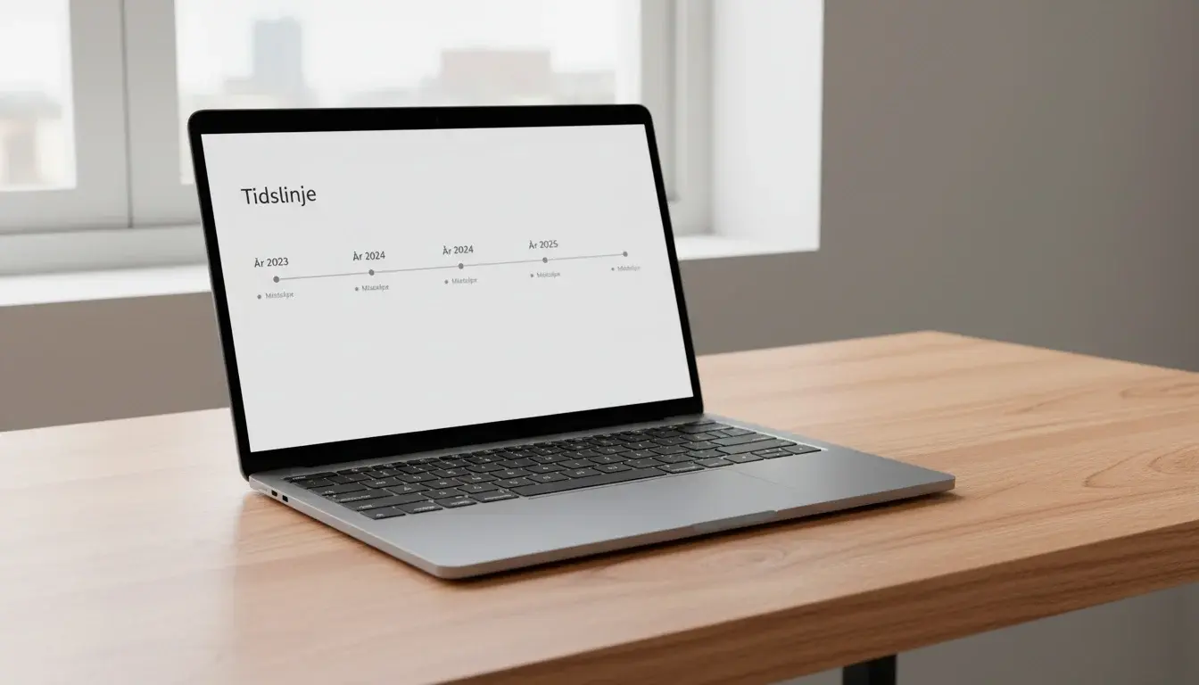 En tidslinje på en laptopskärm som visar utvecklingen av snabbregistrering inom betting