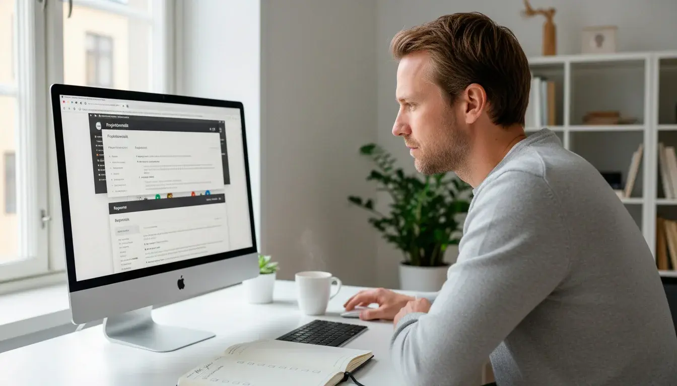 Person utvärderar svenska Pay N Play bettingsidor på laptop